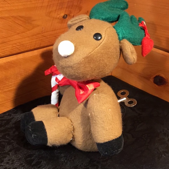 Vtg. Animated Musical Reindeer Plush Music Box - Picture 2 of 16